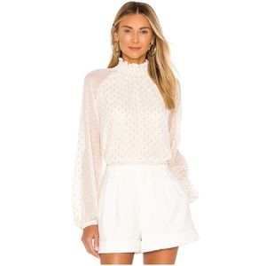 Revolve Lexington Ave Top/Lurex Ivory Swiss Dot